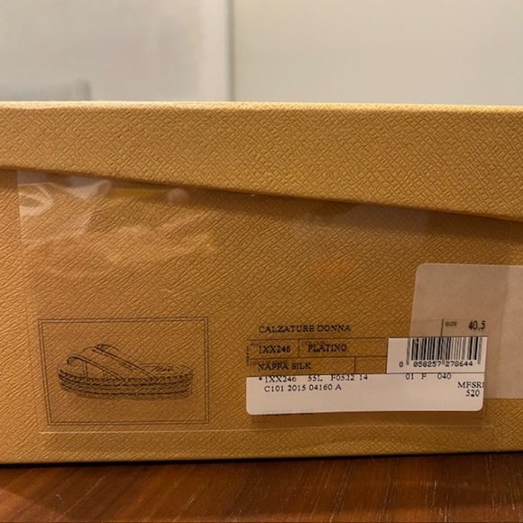 NIB PRADA Gold Espadrille Sandals - Picture 5 of 5
